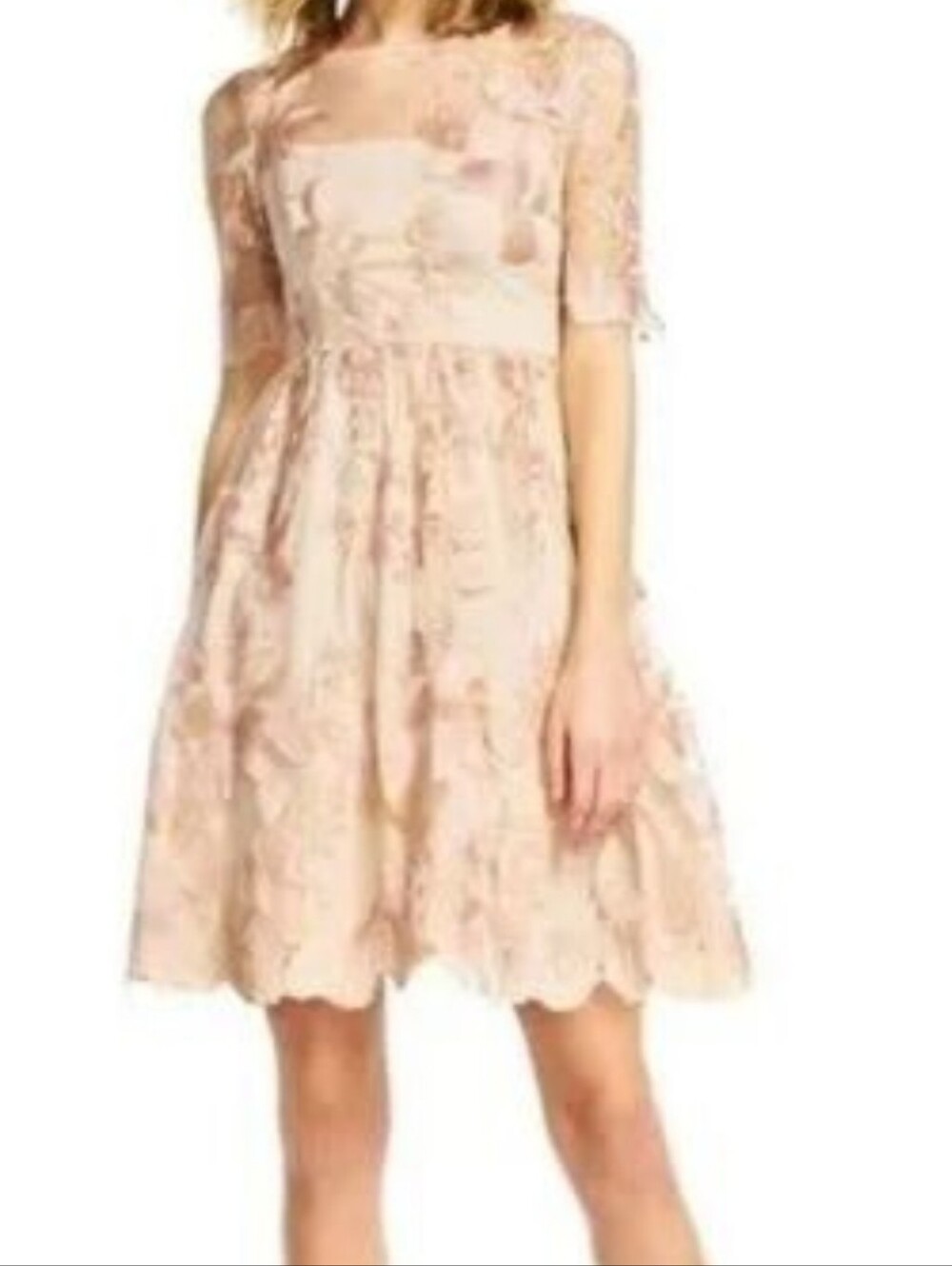 Adrianna Papell sheer floral dress
